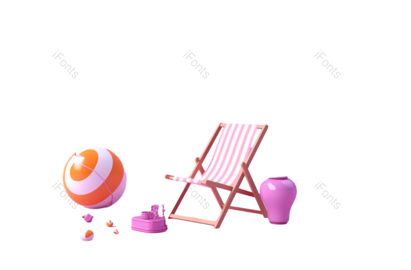 夏天图片,插画元素,水果PNG,椅子免抠素材